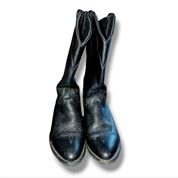 ABILENE Issac Black Round Toe Boots - Picture 3 of 8